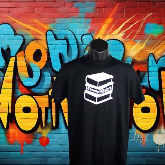 Black T-Shirt With "Study Shirt" written on the front in White ink. With motivategifts.com located bottom center.